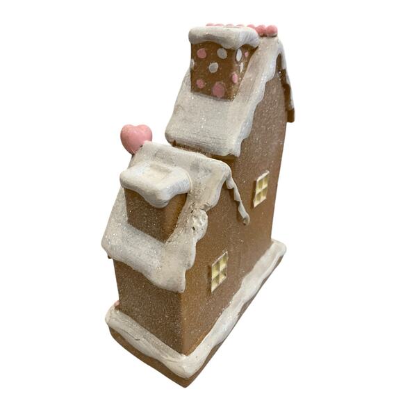 Cupcakes & Cashmere Light Up Gingerbread House Pink Heart Holiday Decor New - Picture 10 of 16